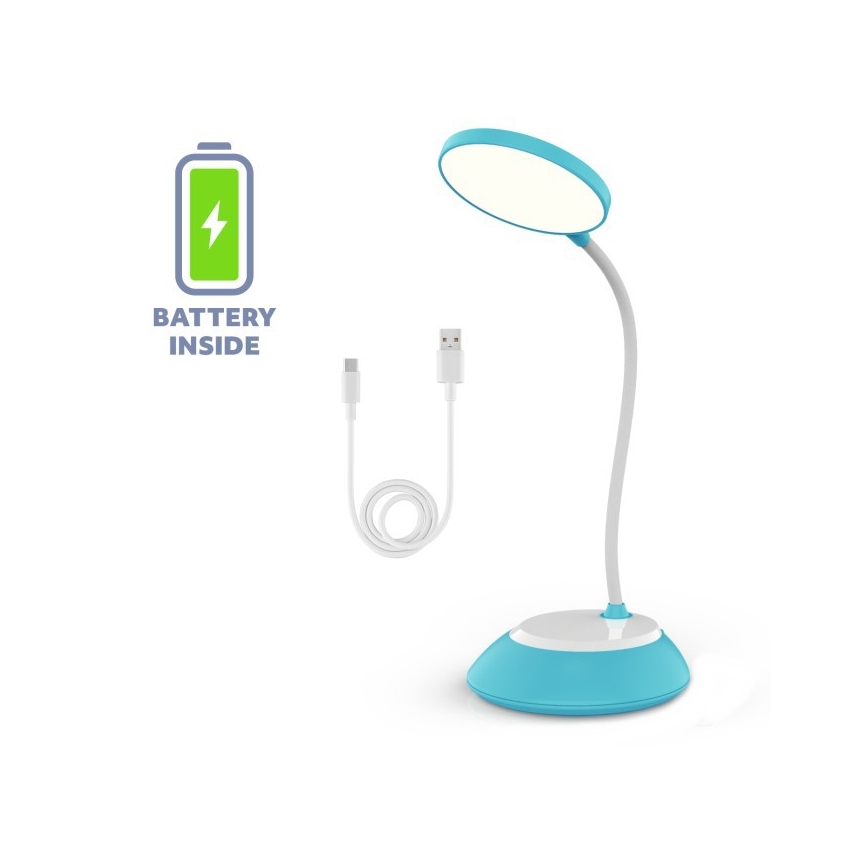 LED Aptumšojama, lādējama galda lampa VISUA LED/5W/5V 3000-5000K 1200 mAh zila