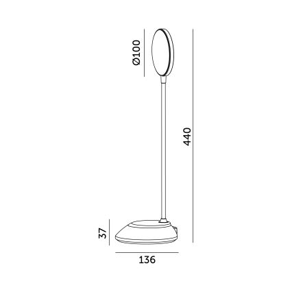 LED Aptumšojama, lādējama galda lampa VISUA LED/5W/5V 3000-5000K 1200 mAh melna
