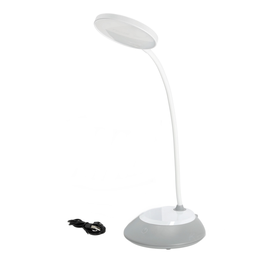 LED Aptumšojama, lādējama galda lampa VISUA LED/5W/5V 3000-5000K 1200 mAh pelēka