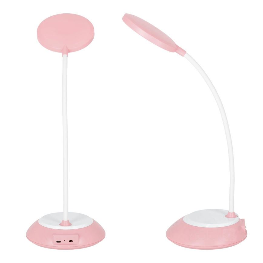 LED Aptumšojama, lādējama galda lampa VISUA LED/5W/5V 3000-5000K 1200 mAh rozā