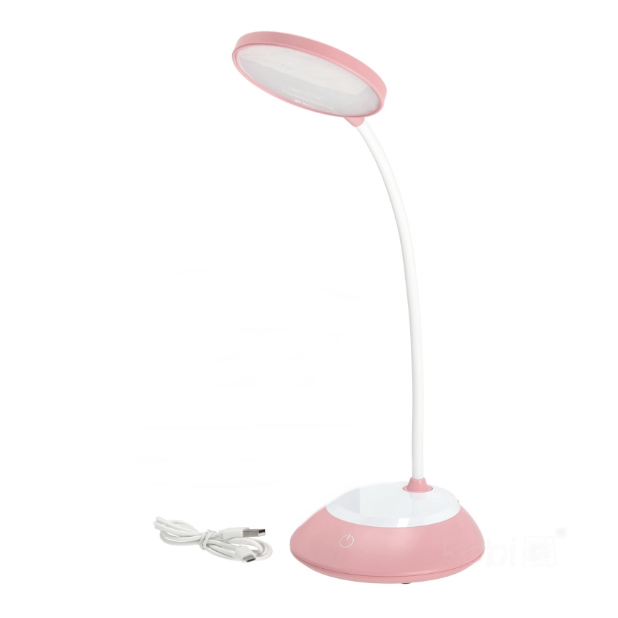 LED Aptumšojama, lādējama galda lampa VISUA LED/5W/5V 3000-5000K 1200 mAh rozā