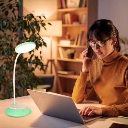 LED Aptumšojama, lādējama galda lampa VISUA LED/5W/5V 3000-5000K 1200 mAh tirkīza