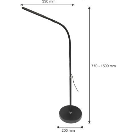 LED Aptumšojama lampa 3in1 LED/10W/230V 3000/4000/6000K CRI 90 melna