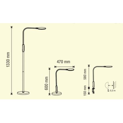 LED Aptumšojama skārienvadāma lampa 3in1 LED/12W/230V balta CRI 90 + tālvadības pults