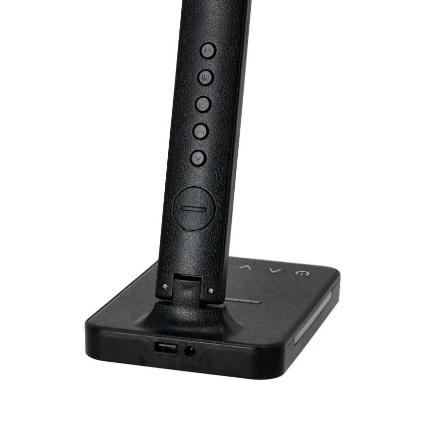 LED Aptumšojama galda lampa ar bezvadu uzlādi QI, ekrāns un USB ports LED/7W/230V 3000-6000K melna