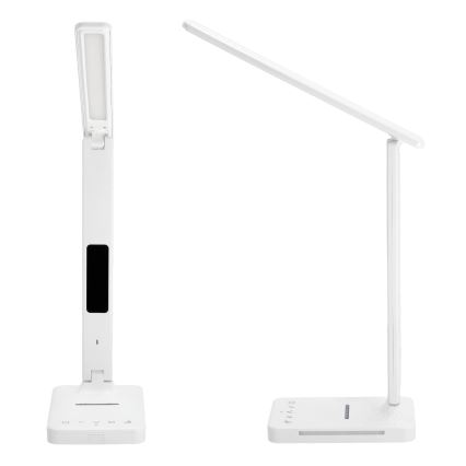 LED Aptumšojama galda lampa ar bezvadu uzlādi QI, ekrāns un USB ports LED/7W/230V 3000-6000K balta