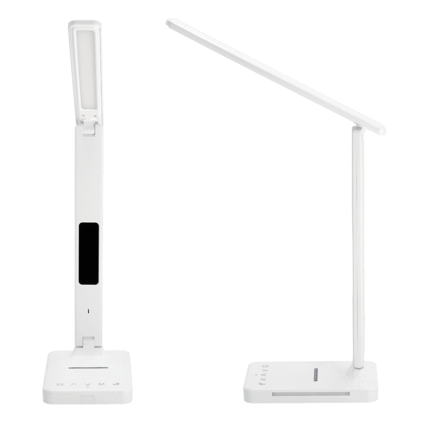 LED Aptumšojama galda lampa ar bezvadu uzlādi QI, ekrāns un USB ports LED/7W/230V 3000-6000K balta