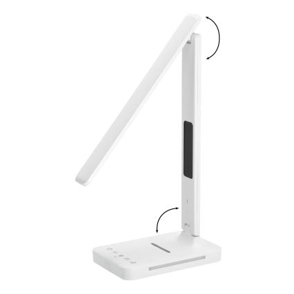 LED Aptumšojama galda lampa ar bezvadu uzlādi QI, ekrāns un USB ports LED/7W/230V 3000-6000K balta