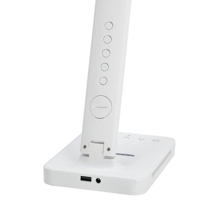 LED Aptumšojama galda lampa ar bezvadu uzlādi QI, ekrāns un USB ports LED/7W/230V 3000-6000K balta