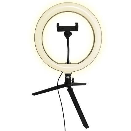 LED Aptumšojama lampa ar statīvu un turētāju vlogošanai LED/10W/5V 2700-6500K