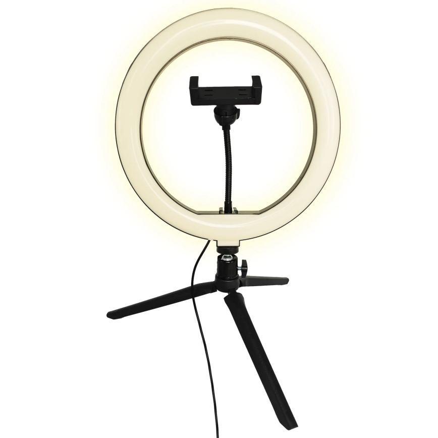 LED Aptumšojama lampa ar statīvu un turētāju vlogošanai LED/10W/5V 2700-6500K