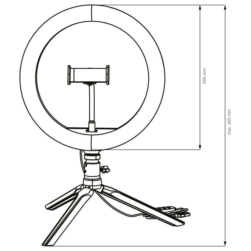 LED Aptumšojama lampa ar statīvu un turētāju vlogošanai LED/10W/5V 2700-6500K