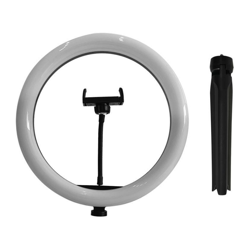LED Aptumšojama lampa ar statīvu un turētāju vlogošanai LED/10W/5V 3200-5500K