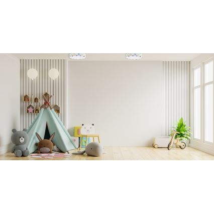 LED Aptumšojama bērnu griestu lampa SMART GALAXY KIDS LED/24W/230V 3000-6500K punkti, daudzkrāsaina + tālvadības pults