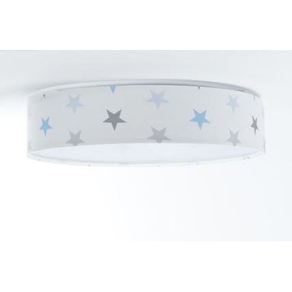 LED Aptumšojama bērnu griestu lampa SMART GALAXY KIDS LED/24W/230V 3000-6500K zvaigznes, balta/pelēka/zila + tālvadības pults