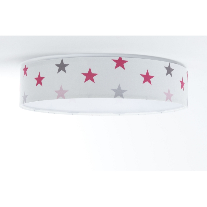 LED Aptumšojama bērnu griestu lampa SMART GALAXY KIDS LED/24W/230V 3000-6500K zvaigznes, balta/rozā/pelēka + tālvadības pults