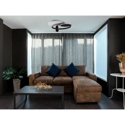 LED Aptumšojama griestu lampa LED/65W/230V 3000-6500K balta/melna + tālvadības pults