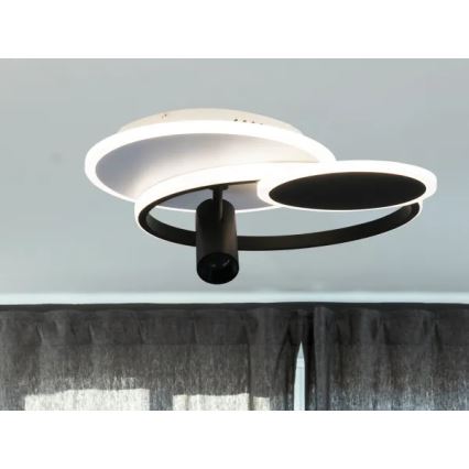 LED Aptumšojama griestu lampa LED/65W/230V 3000-6500K balta/melna + tālvadības pults