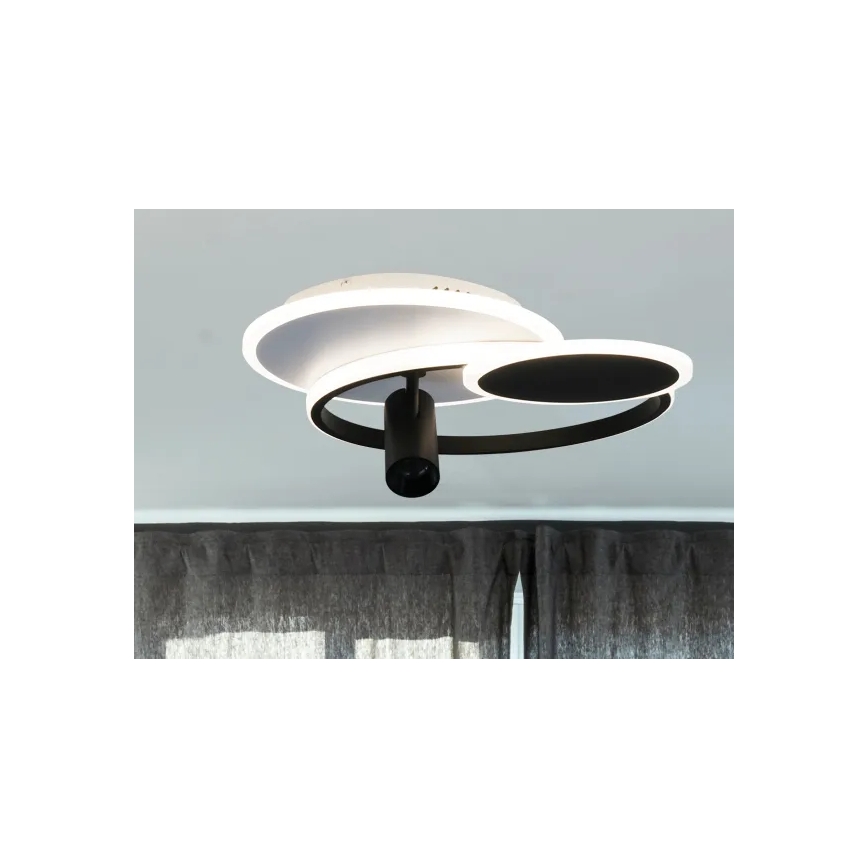 LED Aptumšojama griestu lampa LED/65W/230V 3000-6500K balta/melna + tālvadības pults