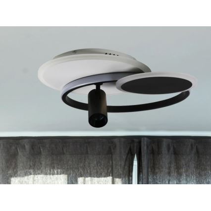 LED Aptumšojama griestu lampa LED/65W/230V 3000-6500K balta/melna + tālvadības pults