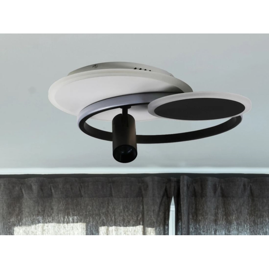 LED Aptumšojama griestu lampa LED/65W/230V 3000-6500K balta/melna + tālvadības pults