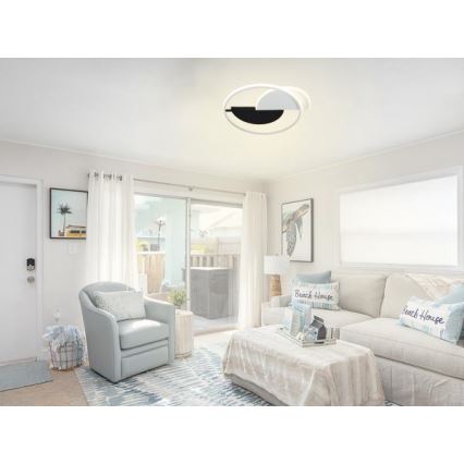 LED Aptumšojama griestu lampa LED/70W/230V 3000-6500K balta/melna + tālvadības pults