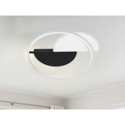 LED Aptumšojama griestu lampa LED/70W/230V 3000-6500K balta/melna + tālvadības pults
