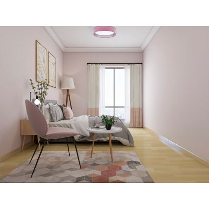 LED Aptumšojama griestu lampa SMART GALAXY LED/24W/230V d. 45 cm 2700-6500K Wi-Fi Tuya rozā/sudraba + tālvadības pults