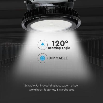 LED Aptumšojama lielas slodzes lampa High Bay LED/500W/230V 4000K IP65 melna