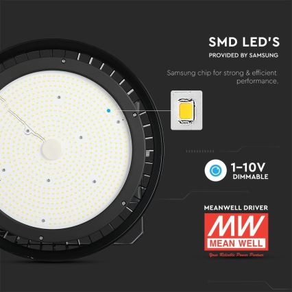 LED Aptumšojama lielas slodzes lampa High Bay LED/500W/230V 4000K IP65 melna