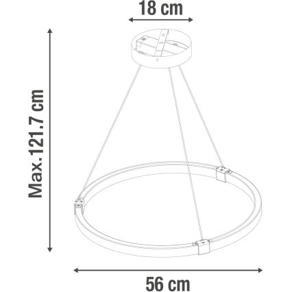 LED Aptumšojama lustra ar auklu CASSINI LED/33W/230V 2700-6500K + tālvadības pults
