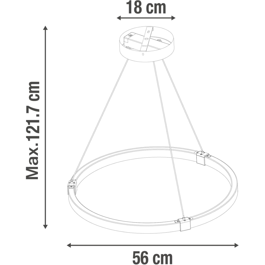 LED Aptumšojama lustra ar auklu CASSINI LED/33W/230V 2700-6500K + tālvadības pults