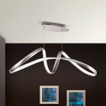 LED Aptumšojama lustra ar auklu CIRCUS LED/36W/230V sudraba