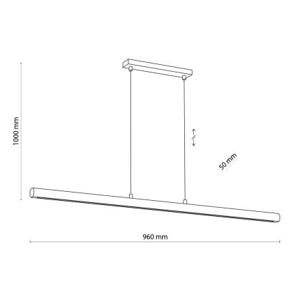 LED Aptumšojama lustra ar auklu GIACINTO LED/30W/230V