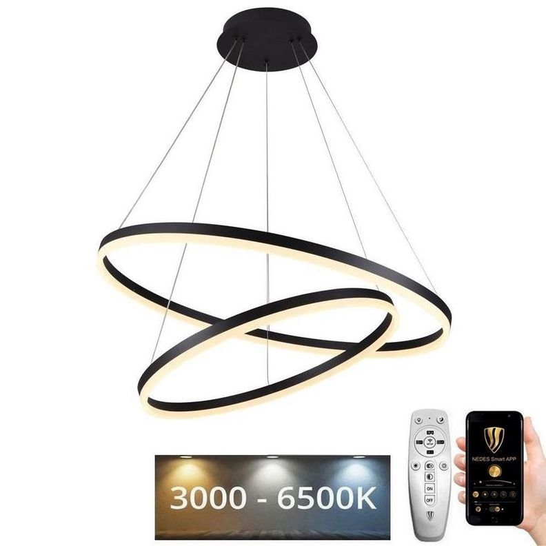 LED Aptumšojama lustra ar auklu LED/100W/230V 3000-6500K d. 80 cm + tālvadības pults