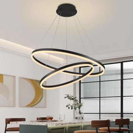 LED Aptumšojama lustra ar auklu LED/100W/230V 3000-6500K d. 80 cm + tālvadības pults