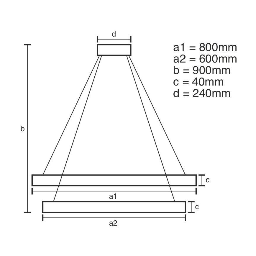 LED Aptumšojama lustra ar auklu LED/100W/230V 3000-6500K d. 80 cm + tālvadības pults