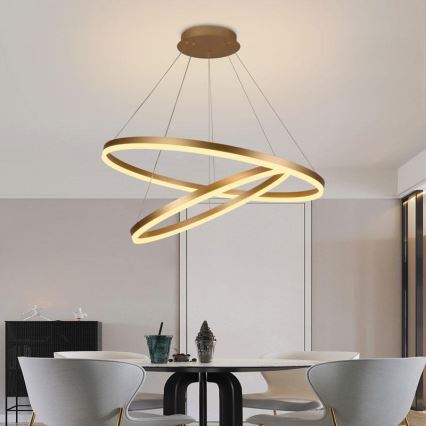 LED Aptumšojama lustra ar auklu LED/100W/230V 3000-6500K d. 80 cm + tālvadības pults
