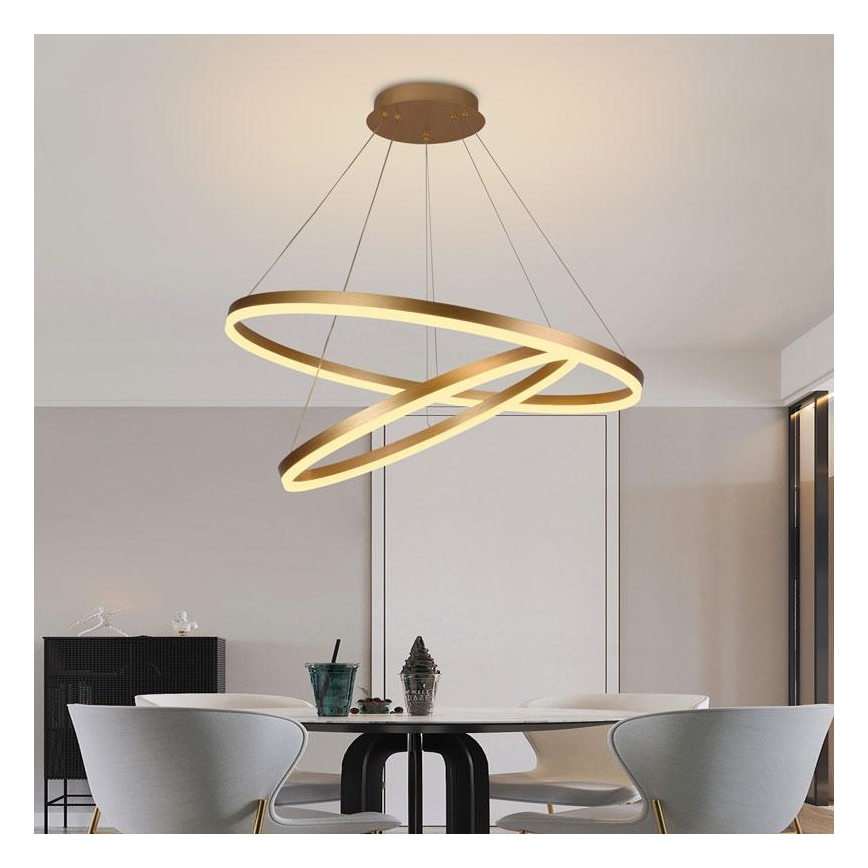 LED Aptumšojama lustra ar auklu LED/100W/230V 3000-6500K d. 80 cm + tālvadības pults