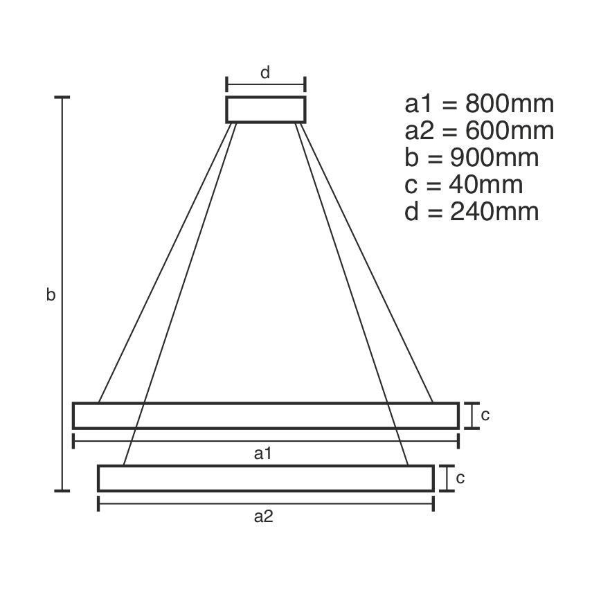 LED Aptumšojama lustra ar auklu LED/100W/230V 3000-6500K d. 80 cm + tālvadības pults