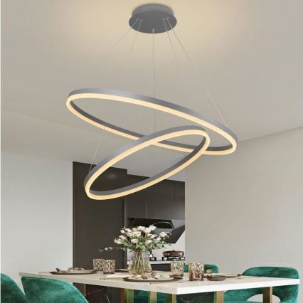 LED Aptumšojama lustra ar auklu LED/100W/230V 3000-6500K d. 80 cm + tālvadības pults
