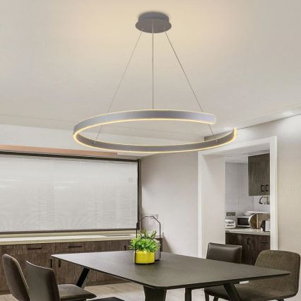 LED Aptumšojama lustra ar auklu LED/100W/230V 3000-6500K d. 80 cm + tālvadības pults