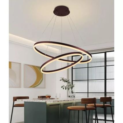 LED Aptumšojama lustra ar auklu LED/100W/230V 3000-6500K d. 80 cm + tālvadības pults