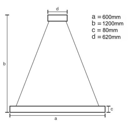 LED Aptumšojama lustra ar auklu LED/100W/230V 3000-6500K + tālvadības pults