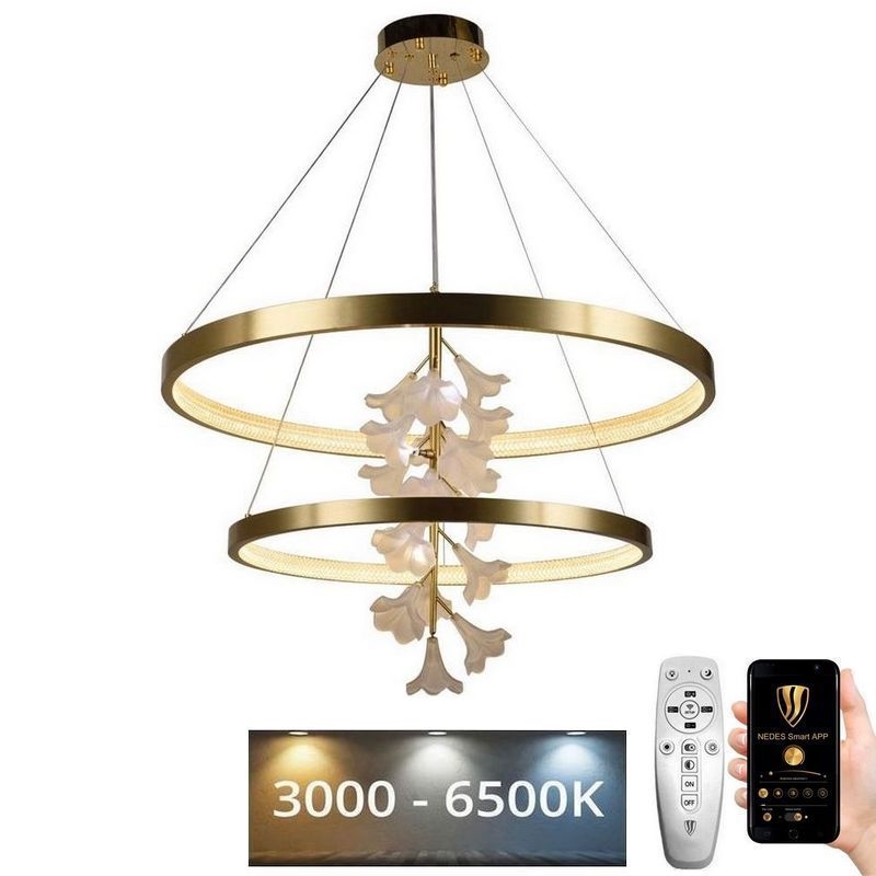 LED Aptumšojama lustra ar auklu LED/100W/230V 3000-6500K + tālvadības pults