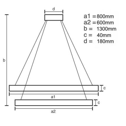 LED Aptumšojama lustra ar auklu LED/100W/230V 3000-6500K + tālvadības pults