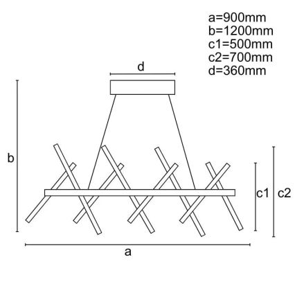 LED Aptumšojama lustra ar auklu LED/100W/230V 3000-6500K + tālvadības pults