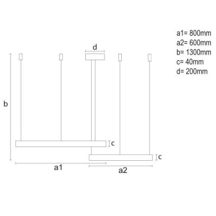 LED Aptumšojama lustra ar auklu LED/100W/230V 3000-6500K + tālvadības pults