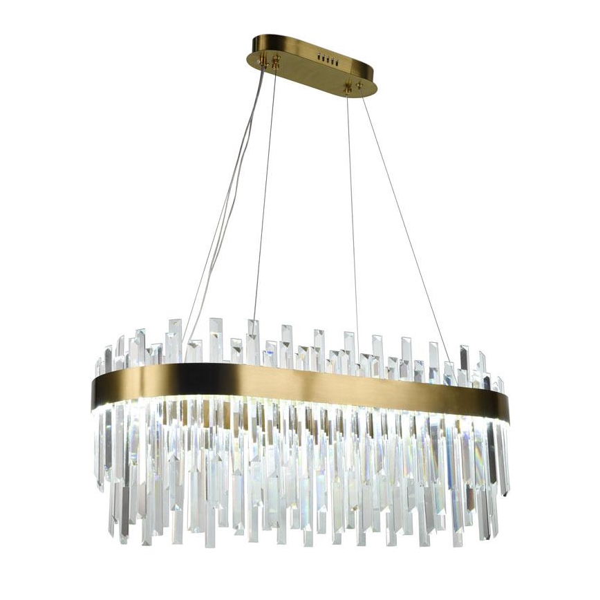 LED Aptumšojama kristāla lustra ar auklu LED/100W/230V 3000-6500K zelta + tālvadības pults