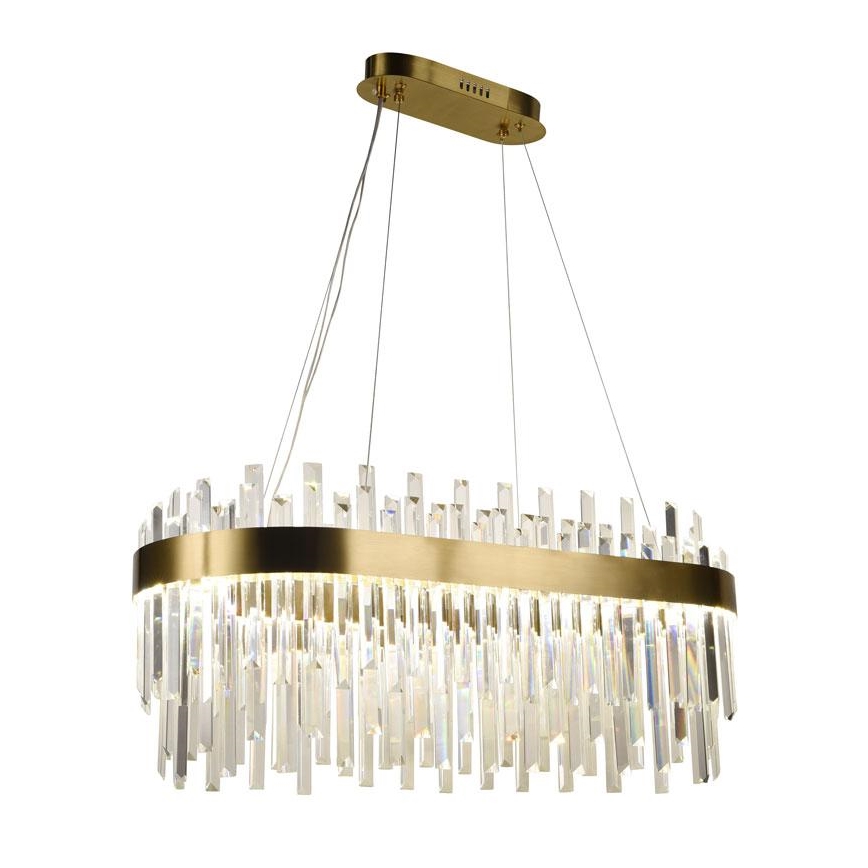 LED Aptumšojama kristāla lustra ar auklu LED/100W/230V 3000-6500K zelta + tālvadības pults